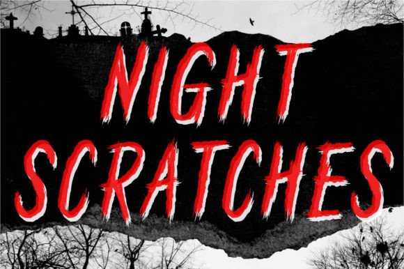 Night Scratches Font: A Quirky Display for Halloween Designs