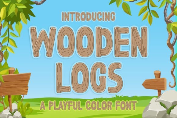 Wooden Logs Font for Playful Business Branding